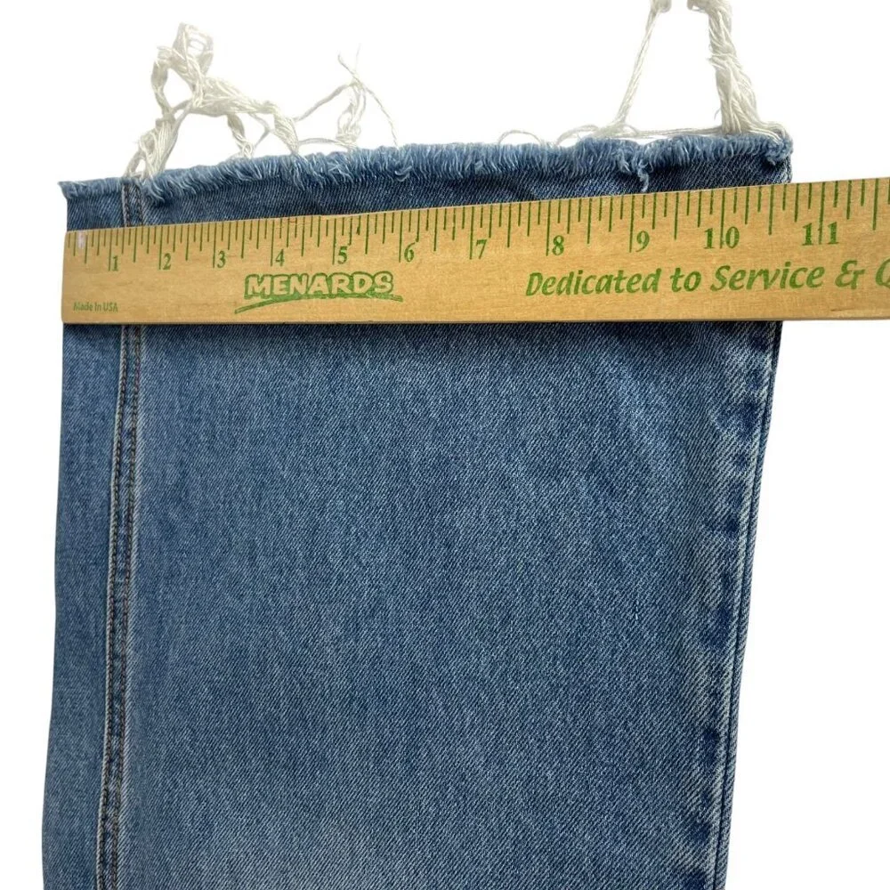 Veronica Beard Taylor Wide Leg Crop Jeans Womens 27 High Rise Blue Raw Hem - Picture 11 of 12